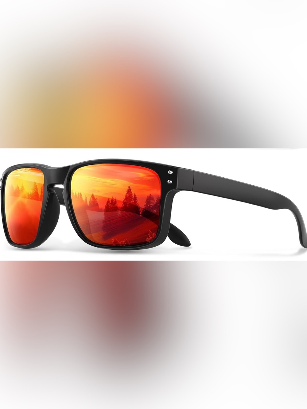 Polarized Sunglasses with Fire Mirror Lenses